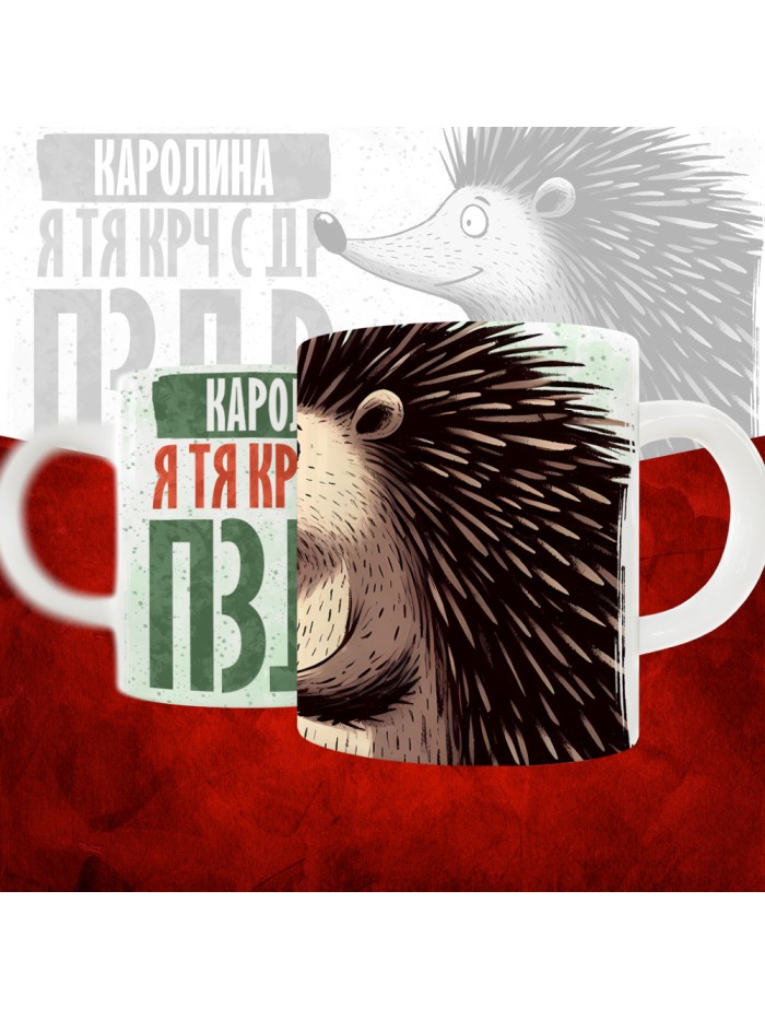 Кружка с принтом, Каролина я тя крч с др пзр, с днем рождения, Каролина 330 мл.  Сергиев Посад-7